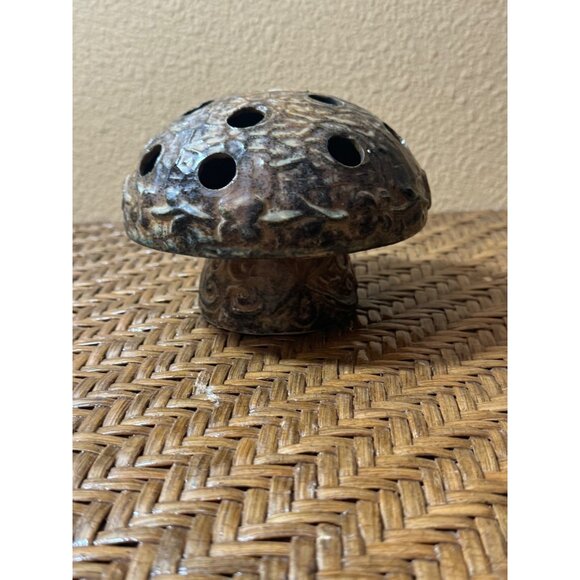 Vintage Japan Pottery Ceramic Mushroom Tea Light Cover/ Incense Burner - Picture 5 of 7